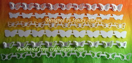 3D Butterflies Ribbon Horiz Mini - Sil