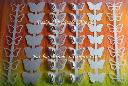 3D Butterflies Ribbon Vert Reg