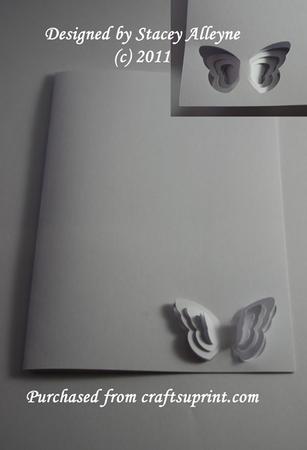 One Cut 3D Butterflies Card 11 Intlocking Portrait -sil Stud