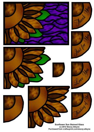 Sunflower Sun Stained Glass