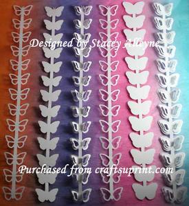 3D Butterflies Ribbon Vert Mini - Sil