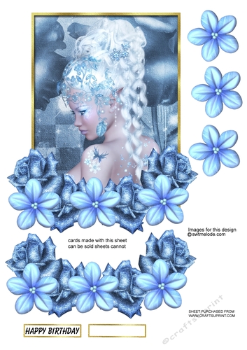 Blue girl ( with decupage )