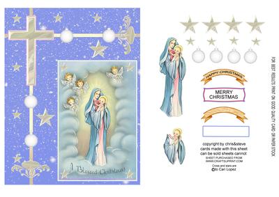 Mother and Child Christmas Decoupage