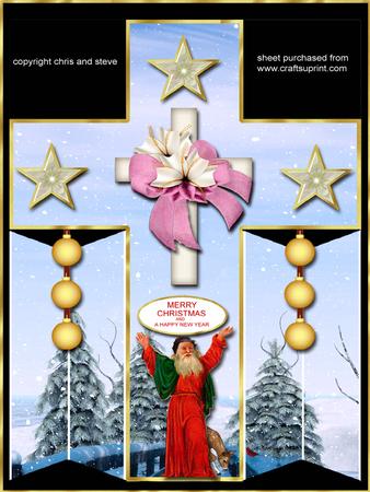 Stand Up 3D Christmas Cross Kit with Decoupage