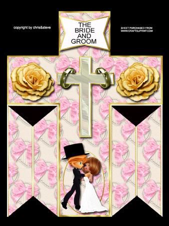 Stand Up 3D Wedding Cross Kit with Decoupage