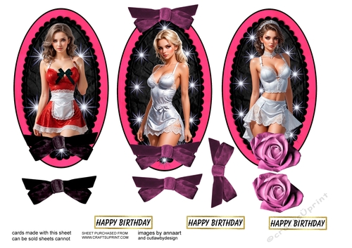 Summer ladies 4 toppers with decupage