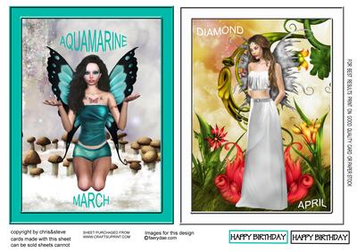 Aquamarine and Diamond Birthstone Fairies 2