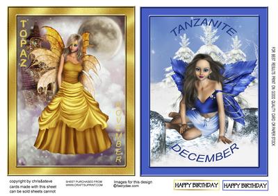 Topaz and Tanzanite Birthstone Fairies 6
