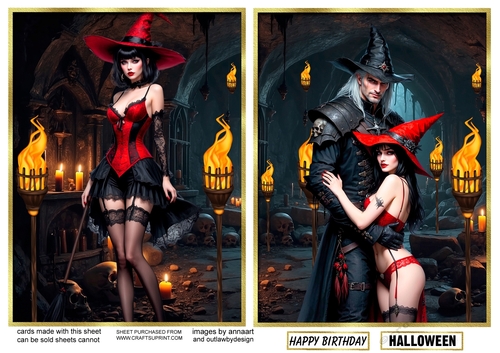 Naughty witches 1 and 2 toppers