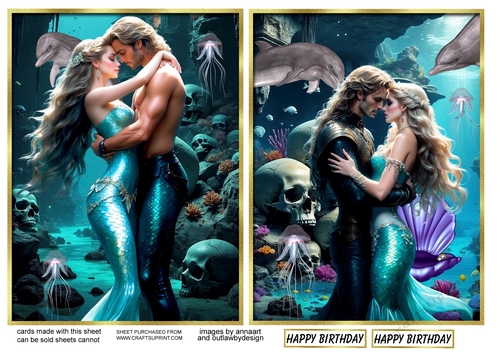 Mermaids in love 1 and 2 toppers