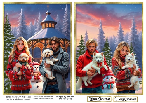 Friends at Christmas toppers 1 and 2