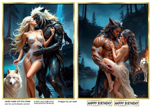 Werewolf and the beauty 1 and 2 toppers