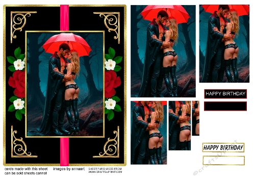 Lovers in the rain  1 oval pyramage