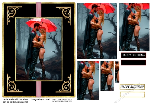 Lovers in the rain  2  oval pyramage