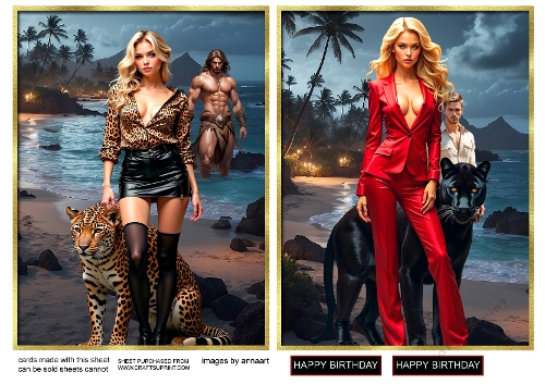 Beauty and the big cats 1 and 2 toppers