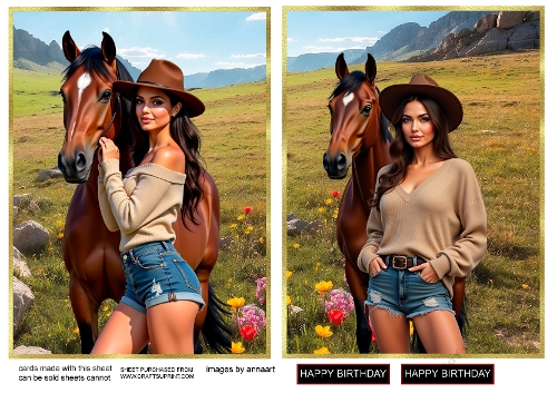 Girl with horse 1 and 2