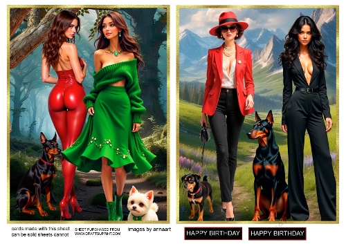 Ladies with their dogs1 and 2