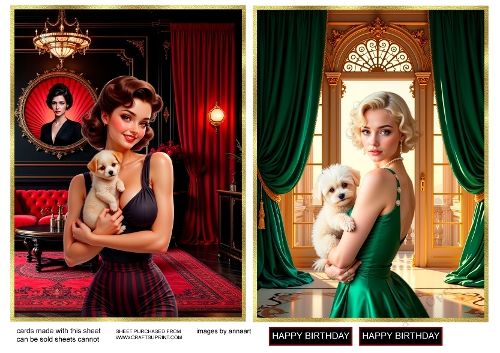 Girl with puppy. 1 and 2