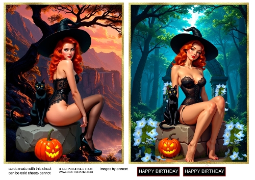 The witch and her cat 1 and 2.