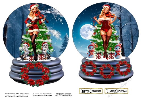 Violins in the snow 1 and 2. Snowglobes 