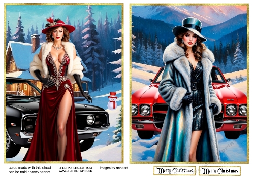 Elegant lady in the snow 1 and 2