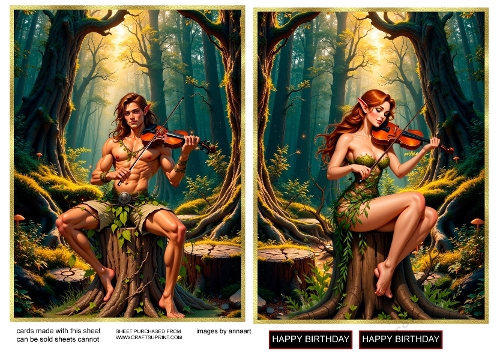 Woodland nymphs playing violins 1 and 2