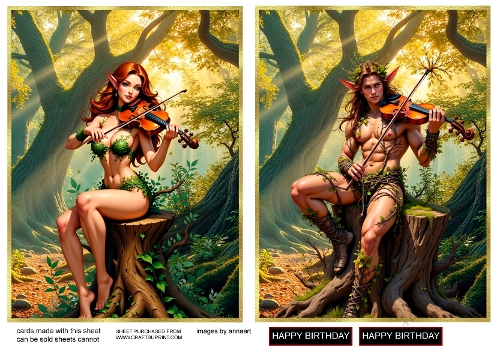 Woodland nymphs playing violins 3 and 4