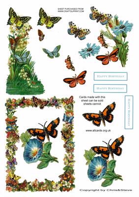 Garden Butterfly Decoupage
