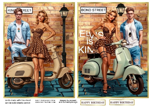 Girl on a moped 1 and 2