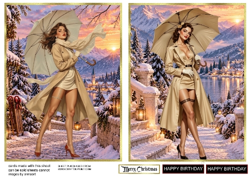 Pretty girl in the snow 1 and 2