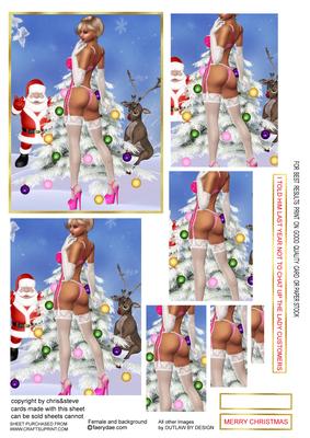 Naughty Father Christmas Oblong Pyramage