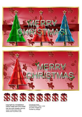 Christmas Tree D/l Card Fronts or Toppers
