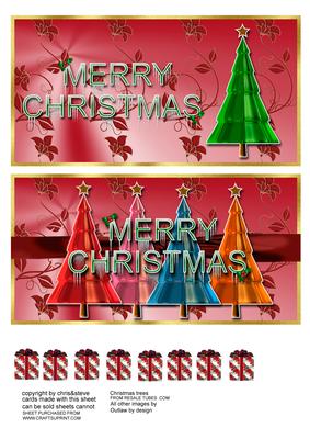 Oh Christmas Tree D/l Card Fronts or Toppers
