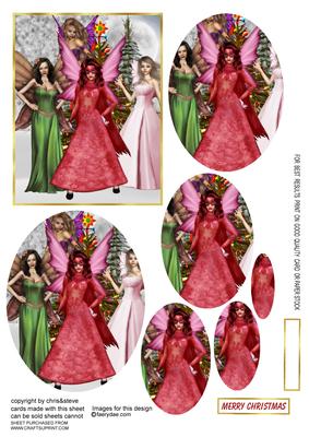 A Fairy Happy Christmas Oval Pyramage