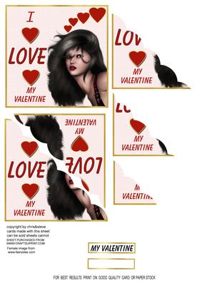 Love My Valentine 4"x4" Wavy Edge Corner Stacker