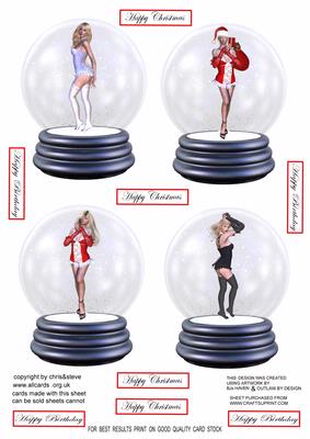 Saucy Lady Snowglobes