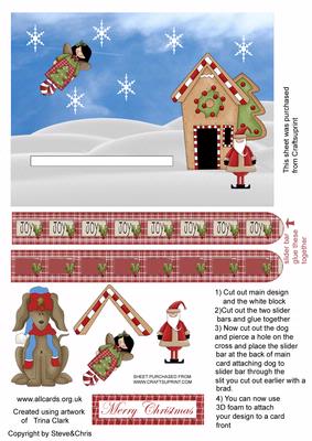 Christmas Dog Slider Card