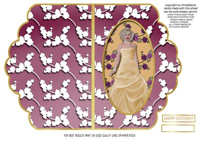 Pretty Lady Scalloped Edge Shaped Quick Card