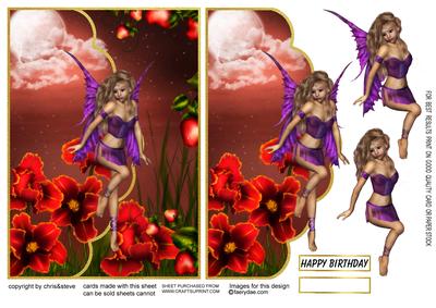 Pretty Flower Fairy Envelope Card/card Front