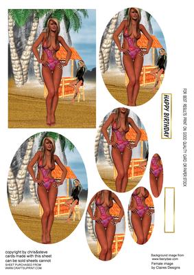 Beach Babe Oval Pyramage