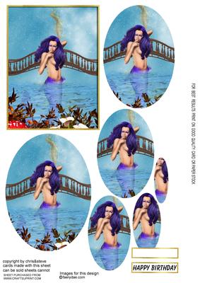 Pretty Mermaid Oval Pyramage