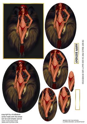 Sexy Cowgirl 3 Oval Pyramage
