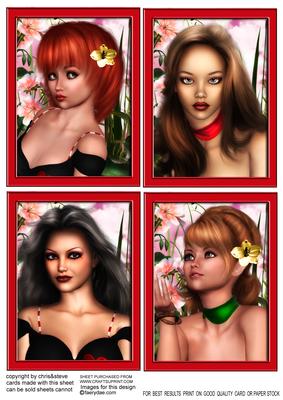 Pretty Girl Portrait Toppers