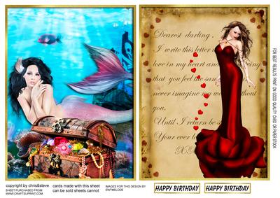 Mermaid Treasure and Old Love Letter Toppers