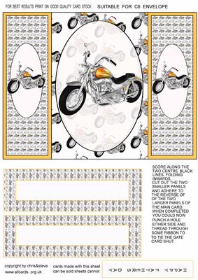 Motorbike Gate Fold Card