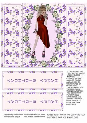 Lady in Red Gate Fold Card