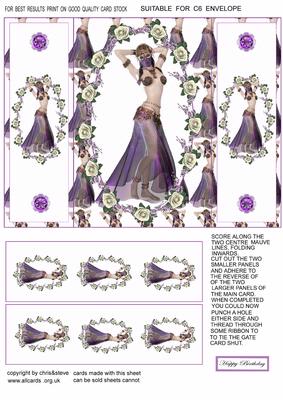 Beautiful Dreamer Belly Dancer Gate Fold Card