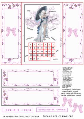 Calender Girl Birthday Gate Fold Card