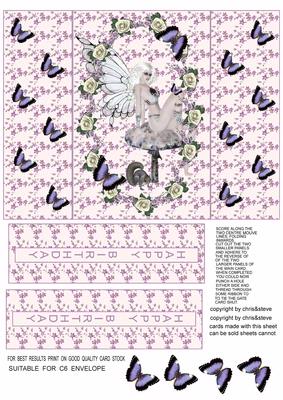 Fairy Butterfly Queen Gate Fold Card