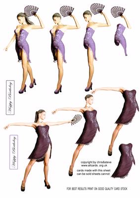 Oh Rosie Fan Dancer Decoupage